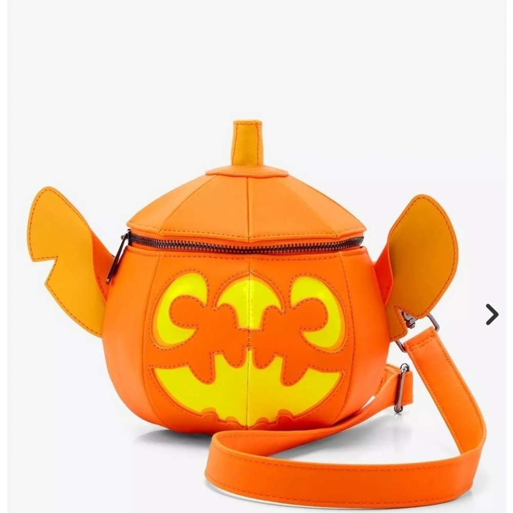 Loungefly X Disney Figural Stitch Jack o lantern  glow in the dark Crossbody🎃🎃 - Picture 2 of 13